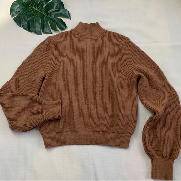 Zara Sweaters - Zara tan mock turtle neck sweater